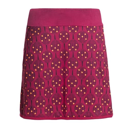 Vishes Alternative Bekleidung - Damen Mini-Rock Baumwolle Blumen-Muster elastischer Bund mit Taschen dunkelrot 40 von Vishes