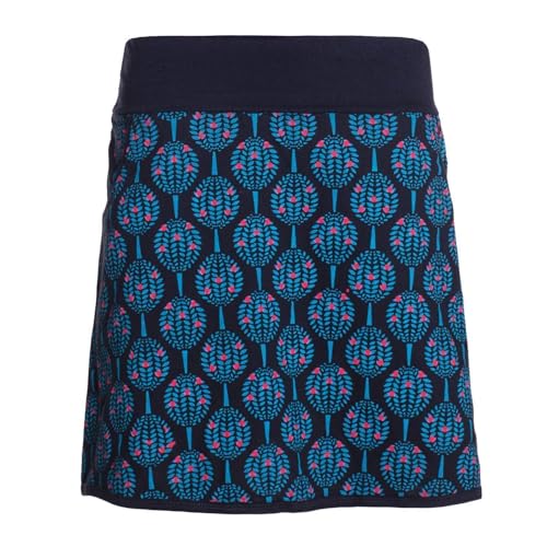 Vishes Alternative Bekleidung - Damen Mini-Rock Baumwolle Blumen-Muster elastischer Bund mit Taschen schwarz 48 von Vishes