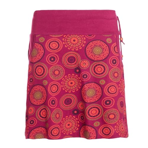 Vishes Alternative Bekleidung - Damen Mini-Rock Baumwolle Mandala-Muster extra breiter Bund mit Kordel-Zug mit Taschen dunkelrot 38 Vishes Alternative Bekleidung - Damen Mini-Rock Baumwolle Mandala-Muster extra breiter Bund mit Kordel-Zug mit Taschen dunkelrot 38 von Vishes