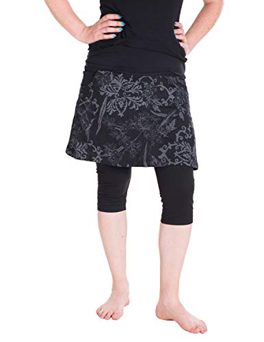 Vishes - Alternative Bekleidung - Damen Mini Rock mit kurzer Hose drunter Schwarz 34 von Vishes
