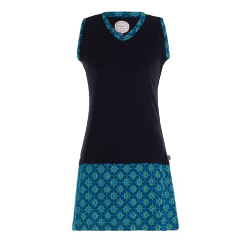 Vishes ärmelloses Damen-Kleid in Türkis I Größe L (40) I Handgefertigt aus 100% Baumwolle I T-Shirt Kleid I Ideal für Frühjahr & Sommer I Nachhaltige Alternative Bekleidung von Vishes