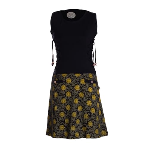 Vishes ärmelloses Damen-Kleid in Schwarz I Größe XL (42) I Handgefertigt aus 100% Baumwolle I Kleid mit Taschen I Ideal für Frühjahr & Sommer I Nachhaltige Alternative Bekleidung von Vishes