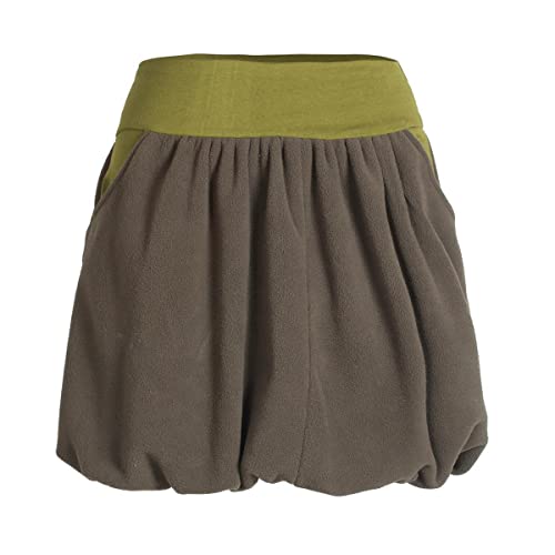 Vishes - Alternative Bekleidung Damen extra Warmer Ballonrock Herbstrock Winterrock Fleece-Rock kurz Olive 34 von Vishes