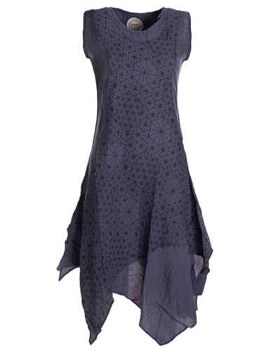 Vishes Alternative Bekleidung - Damen knielanges Kleid Baumwolle Geometrisch Lagenlook Armlos grau 42 Vishes Alternative Bekleidung - Damen knielanges Kleid Baumwolle Geometrisch Lagenlook Armlos grau 42 von Vishes