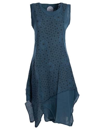 Vishes Alternative Bekleidung - Damen knielanges Kleid Baumwolle Geometrisch Lagenlook Armlos türkis 42 Vishes Alternative Bekleidung - Damen knielanges Kleid Baumwolle Geometrisch Lagenlook Armlos türkis 42 von Vishes
