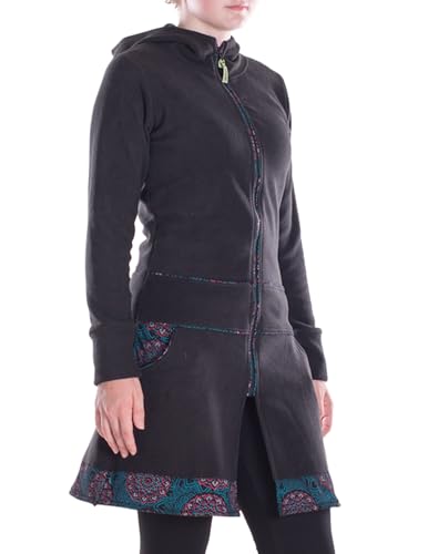 Vishes - Alternative Bekleidung - Damen lange Fleecejacke Hippiemantel Übergangsjacke-n Kapuze schwarz 38 Vishes - Alternative Bekleidung - Damen lange Fleecejacke Hippiemantel Übergangsjacke-n Kapuze schwarz 38 von Vishes