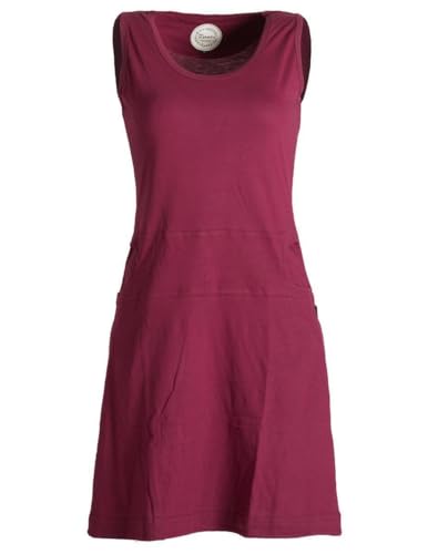 Vishes - Alternative Bekleidung - Einfaches armloses Kleid aus Biobaumwolle mit seitlichen Taschen dunkelrot 36 von Vishes