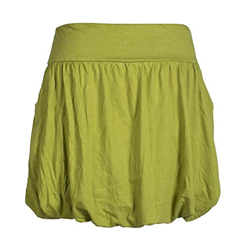 Vishes - Alternative Bekleidung - Einfarbiger Damen Basic Ballonrock Pluder-Rock Biobaumwolle Taschen hellgrün 40 von Vishes