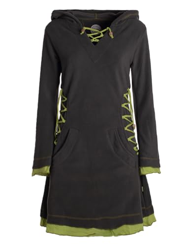 Vishes - Alternative Bekleidung - Extra warmes Damen Elfenkleid Winterkleid Sweatkleid Eco-Fleece Olive 40 von Vishes