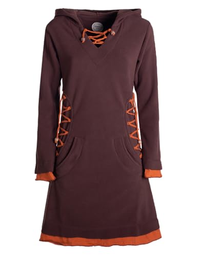 Vishes - Alternative Bekleidung - Extra warmes Damen Elfenkleid Winterkleid Sweatkleid Eco-Fleece braun 38 von Vishes