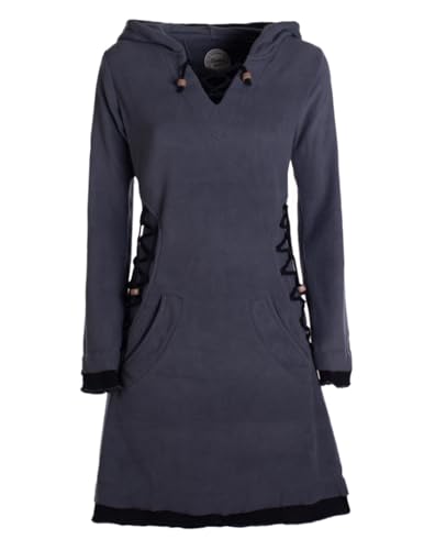 Vishes - Alternative Bekleidung - Extra warmes Damen Elfenkleid Winterkleid Sweatkleid Eco-Fleece grau 42 von Vishes