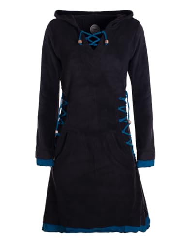 Vishes - Alternative Bekleidung - Extra warmes Damen Elfenkleid Winterkleid Sweatkleid Eco-Fleece schwarz 36 von Vishes