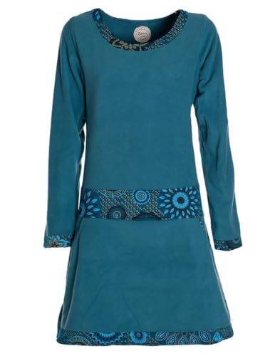 Vishes- Alternative Bekleidung - Extra warmes Winterkleid Damen Langarm Kleider Sweatkleid Fleece türkis 44 von Vishes