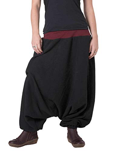 Vishes - Alternative Bekleidung - Haremshose aus Fleece Einheitsgröße/Lange Größe schwarzrot 40-48 von Vishes