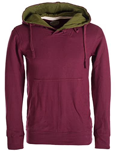 Vishes - Alternative Bekleidung - Herren Sweatshirt aus Baumwollfleece mit Kängurutasche und Kapuze dunkelrot 56-58 von Vishes