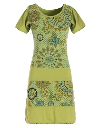 Vishes - Alternative Bekleidung - Kurzarm Damen Sommer-Kleid Mini-Kleid Tunika-Kleid T-Shirtkleid hellgrün 36 von Vishes