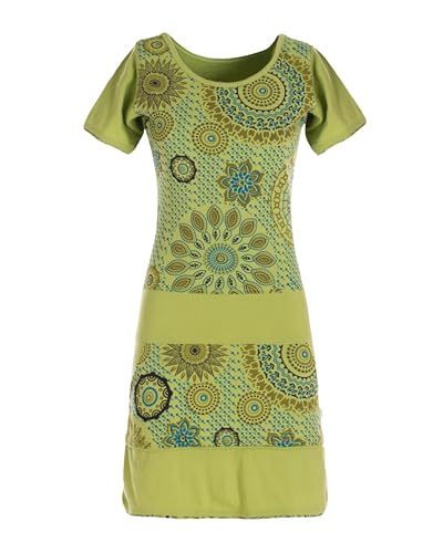 Vishes - Alternative Bekleidung - Kurzarm Damen Sommer-Kleid Mini-Kleid Tunika-Kleid T-Shirtkleid hellgrün 36 von Vishes