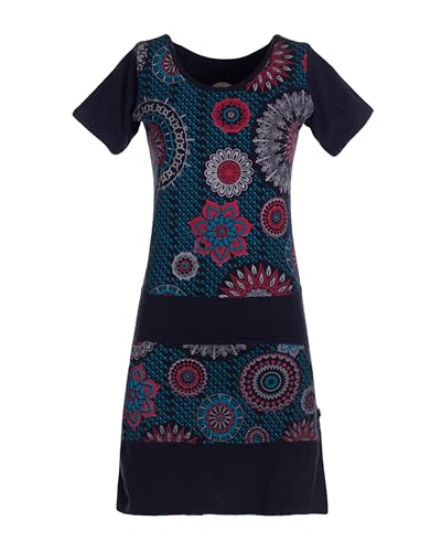 Vishes - Alternative Bekleidung - Kurzarm Damen Sommer-Kleid Mini-Kleid Tunika-Kleid T-Shirtkleid schwarz 46 von Vishes