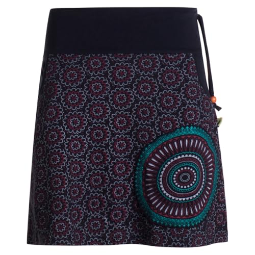 Vishes kurzer Damen-Rock mit Mandalas in schwarz I Größe XS (34) I Handgefertigt aus 100% Baumwolle I Rock mit Taschen I Ideal für warme & kalte Monate I Nachhaltige Alternative Bekleidung Vishes kurzer Damen-Rock mit Mandalas in schwarz I Größe XS (34) I Handgefertigt aus 100% Baumwolle I Rock mit Taschen I Ideal für warme & kalte Monate I Nachhaltige Alternative Bekleidung von Vishes