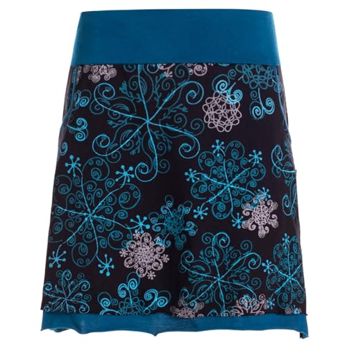 Vishes kurzer Damen-Rock mit Mandalas in schwarz I Größe M (38) I Handgefertigt aus 100% Baumwolle I Rock mit Taschen I Ideal für warme & kalte Monate I Nachhaltige Alternative Bekleidung von Vishes