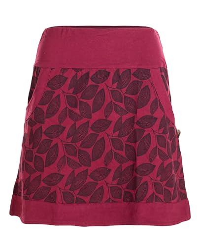 Vishes Damen Minirock Elfen-Stil in Dunkelrot I Größe XL (42) I Bequem & modisch für den Alltag I 100% Baumwolle I Für warme & kalte Monate I Nachhaltige Alternative Bekleidung von Vishes