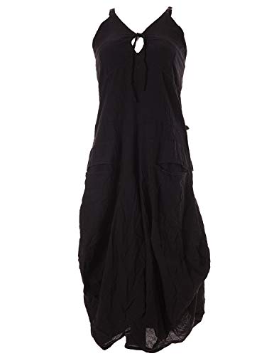 Vishes - Alternative Bekleidung - Lagenlook Ballonkleid mit verstellbaren Trägern schwarz 36-38 von Vishes