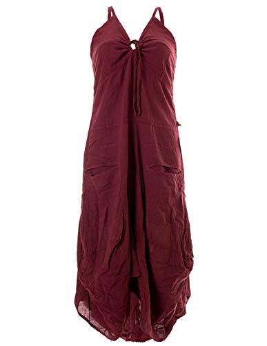 Vishes - Alternative Bekleidung - Lagenlook Ballonkleid mit verstellbaren Trägern dunkelrot 34-36 von Vishes