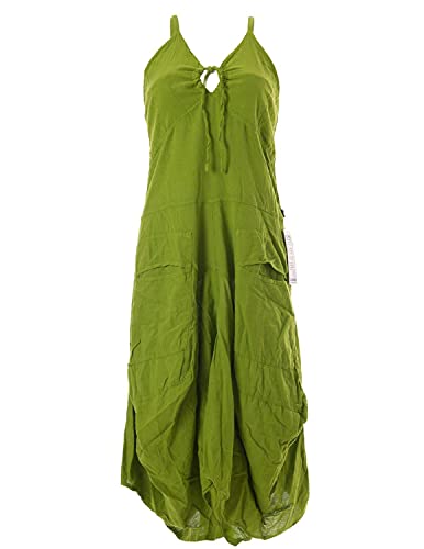 Vishes - Alternative Bekleidung - Lagenlook Ballonkleid mit verstellbaren Trägern lindgrün-hellgrün 32-34 von Vishes