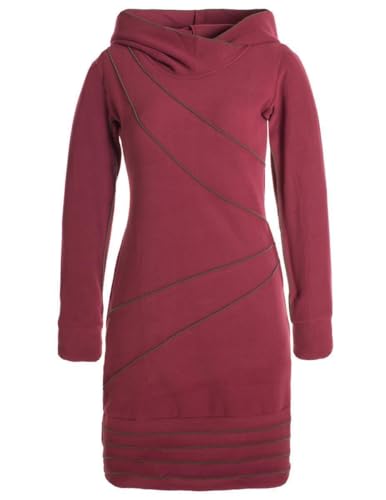 Vishes - Alternative Bekleidung - Langärmliges Patchwork Hoodie Eco Fleecekleid Pullover-Kleid Daumenlöcher dunkelrot 40 Vishes - Alternative Bekleidung - Langärmliges Patchwork Hoodie Eco Fleecekleid Pullover-Kleid Daumenlöcher dunkelrot 40 von Vishes