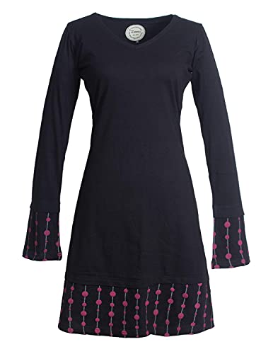 Vishes - Alternative Bekleidung - Langarm Damen Freizeit Lagenlook Jerseykleid Strickkleid Sweatshirt-Kleid schwarz 36 von Vishes