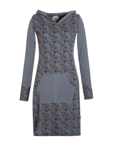 Vishes - Alternative Bekleidung - Langarm Damen Kleid Jerseykleid Strickkleid Ballonkleid grau 40-42 von Vishes