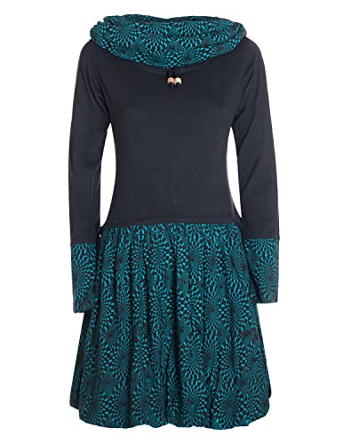 Vishes - Alternative Bekleidung - Langarm Damen Kleid Jerseykleid Strickkleid Ballonkleid - Kleid Damen Langarm Kleid Herbst schwarz 42 von Vishes