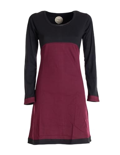 Vishes - Alternative Bekleidung - Langarm Damen Kleid Longshirt Jerseykleid Bio-Baumwolle GOTS dunkelrot 38 von Vishes