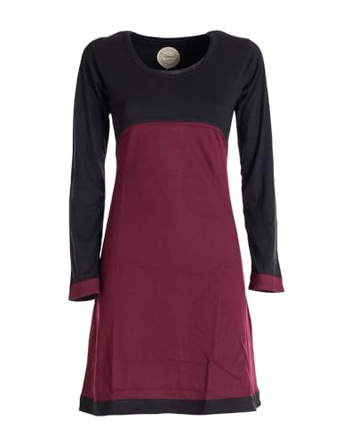 Vishes - Alternative Bekleidung - Langarm Damen Kleid Longshirt Jerseykleid Bio-Baumwolle GOTS dunkelrot 42 von Vishes