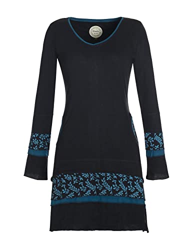 Vishes- Alternative Bekleidung - Langarm Lagenlook Damen Kleid Jerseykleid Strickkleid Sweatshirtkleid schwarz 40 von Vishes