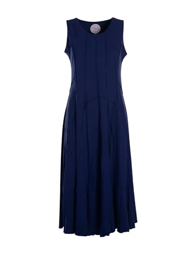 Vishes - Alternative Bekleidung - Lange Damen Kleider Sommerkleid Lang Einfarbig ärmellos Patchwork dunkelblau 34 von Vishes