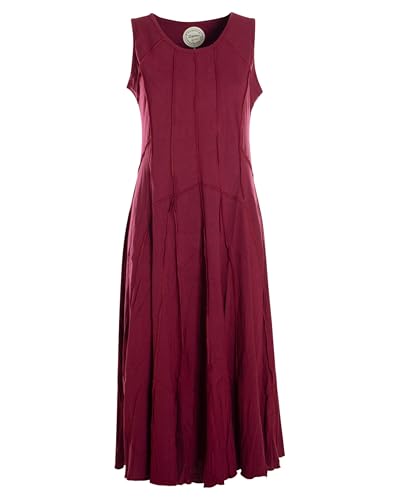 Vishes - Alternative Bekleidung - Lange Damen Kleider Sommerkleid Lang Einfarbig ärmellos Patchwork dunkelrot 48 von Vishes