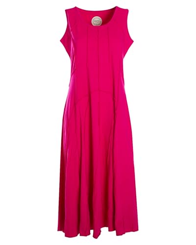 Vishes - Alternative Bekleidung - Lange Damen Kleider Sommerkleid Lang Einfarbig ärmellos Patchwork pink 46 von Vishes