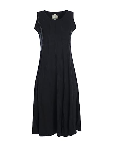 Vishes - Alternative Bekleidung - Lange Damen Kleider Sommerkleid Lang Einfarbig ärmellos Patchwork schwarz 34 von Vishes
