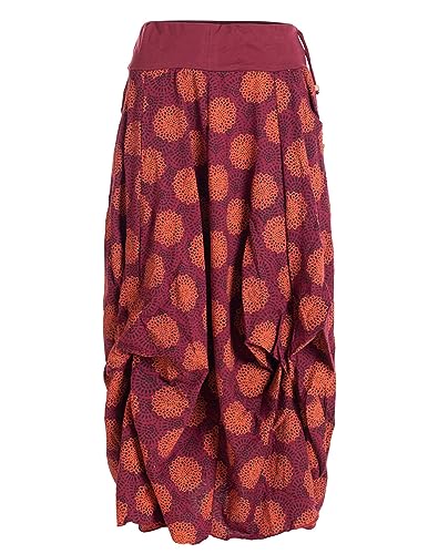 Vishes - Alternative Bekleidung - Langer Damen Ballon-Rock Pump-Rock Baumwolle Blüten-Muster dunkelrot 36 Vishes - Alternative Bekleidung - Langer Damen Ballon-Rock Pump-Rock Baumwolle Blüten-Muster dunkelrot 36 von Vishes