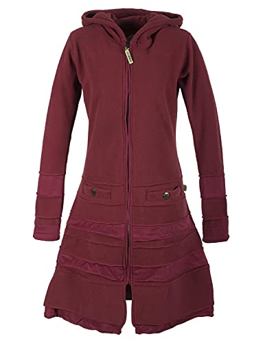 Vishes - Alternative Bekleidung - Langer Damen Patchwork Eco Recycling Fleecemantel mit Kapuze dunkelrot 38 Vishes - Alternative Bekleidung - Langer Damen Patchwork Eco Recycling Fleecemantel mit Kapuze dunkelrot 38 von Vishes
