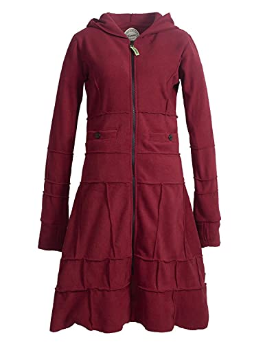 Vishes - Alternative Bekleidung - Langer Warmer Weicher Damen Winter Fleecemantel Kapuze Stehkragen Dunkelrot ohne Kragen 36 Vishes - Alternative Bekleidung - Langer Warmer Weicher Damen Winter Fleecemantel Kapuze Stehkragen Dunkelrot ohne Kragen 36 von Vishes
