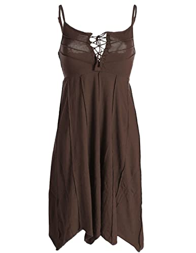 Vishes - Alternative Bekleidung - Leichtes Sommerkleid mit verstellbaren Trägern braun 40 (L) von Vishes