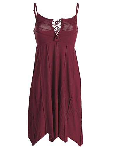 Vishes - Alternative Bekleidung - Leichtes Sommerkleid mit verstellbaren Trägern dunkelrot 48 (4XL) von Vishes