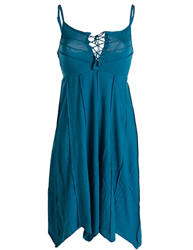 Vishes - Alternative Bekleidung - Leichtes Sommerkleid mit verstellbaren Trägern türkis 46 (3XL) von Vishes