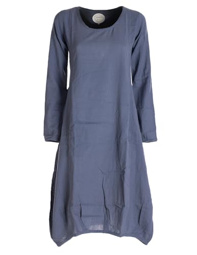 Vishes - Alternative Bekleidung - Luftiges Damen Sommerkleid Langarm Longshirt-Kleid Shirt-Kleid grau 52 von Vishes