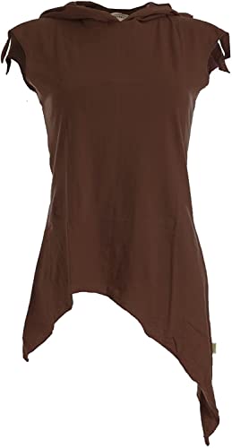 Vishes - Alternative Bekleidung - Zipfelshirt mit Zipfelkapuze aus Baumwolle braun 34-36 von Vishes