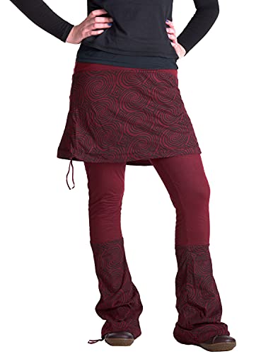 Vishes - Alternative Bekleidung - Rock- Schlag- Hosen Kombination - Lange Größe dunkelrot 38-40 von Vishes