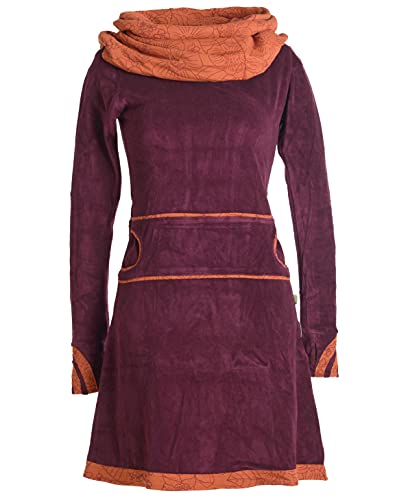 Vishes - Alternative Bekleidung - Samtkleid mit Kapuzenkragen dunkelrot 34/36 von Vishes