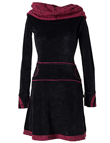 Vishes - Alternative Bekleidung - Samtkleid mit Kapuzenkragen schwarz-rot 36 Vishes - Alternative Bekleidung - Samtkleid mit Kapuzenkragen schwarz-rot 36 von Vishes